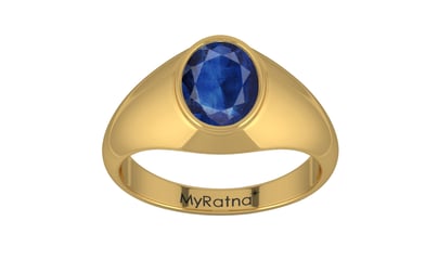 Gold Thailand Blue Sapphire Ring Limited Quality (R12)