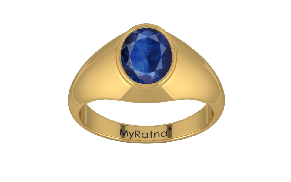 Gold Thailand Blue Sapphire Ring Limited Quality (R12)