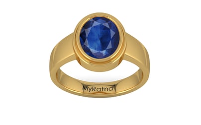 Gold Thailand Blue Sapphire Ring Limited Quality (R3)
