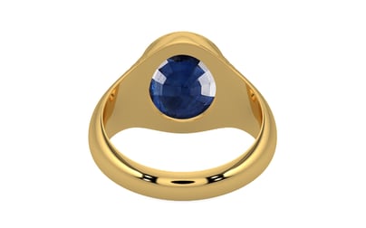 Gold Thailand Blue Sapphire Ring Limited Quality (R7)