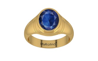Gold Thailand Blue Sapphire Ring Limited Quality (R7)