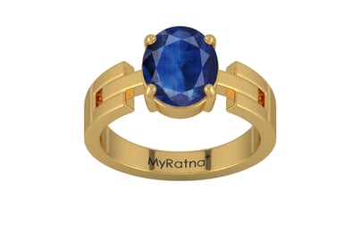 Gold Thailand Blue Sapphire Ring Limited Quality (R8)