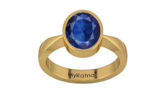 Gold Thailand Blue Sapphire Ring Limited Quality (R9)