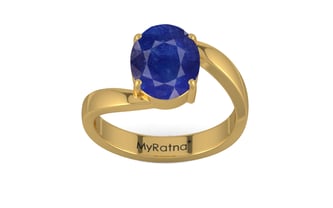 Gold Thailand Blue Sapphire Ring Prime Quality (R2)