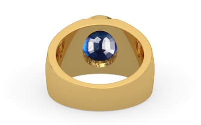 Gold Thailand Blue Sapphire Ring Rare Quality (R1)