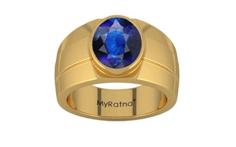 Gold Thailand Blue Sapphire Ring Rare Quality (R1)