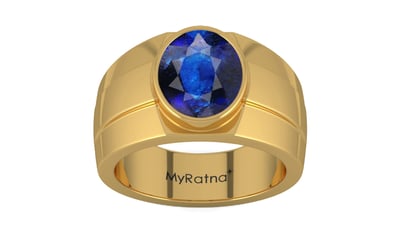 Gold Thailand Blue Sapphire Ring Rare Quality (R1)