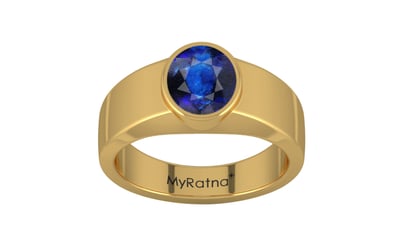 Gold Thailand Blue Sapphire Ring Rare Quality (R10)