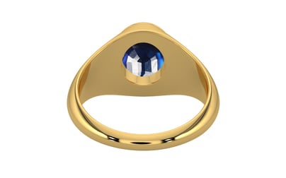 Gold Thailand Blue Sapphire Ring Rare Quality (R12)