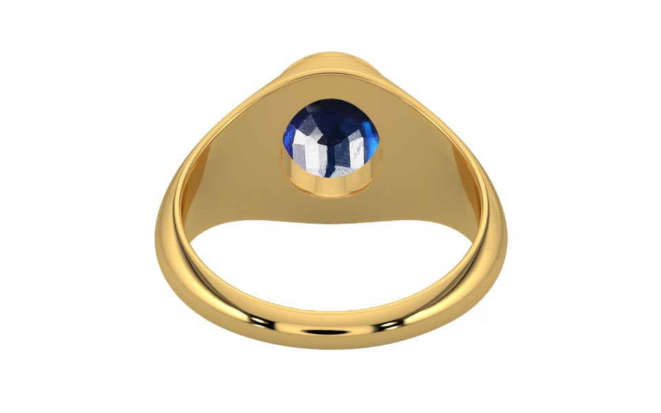 Gold Thailand Blue Sapphire Ring Rare Quality (R12)