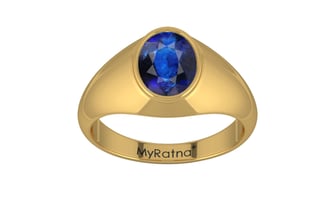 Gold Thailand Blue Sapphire Ring Rare Quality (R12)