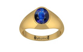 Gold Thailand Blue Sapphire Ring Rare Quality (R12)