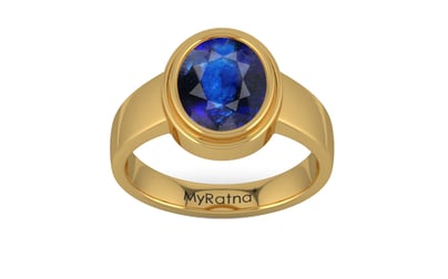 Gold Thailand Blue Sapphire Ring Rare Quality (R3)