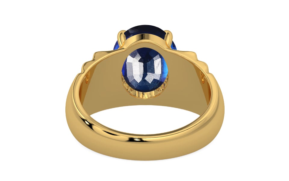 Gold Thailand Blue Sapphire Ring Rare Quality (R4)