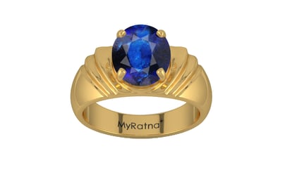 Gold Thailand Blue Sapphire Ring Rare Quality (R4)