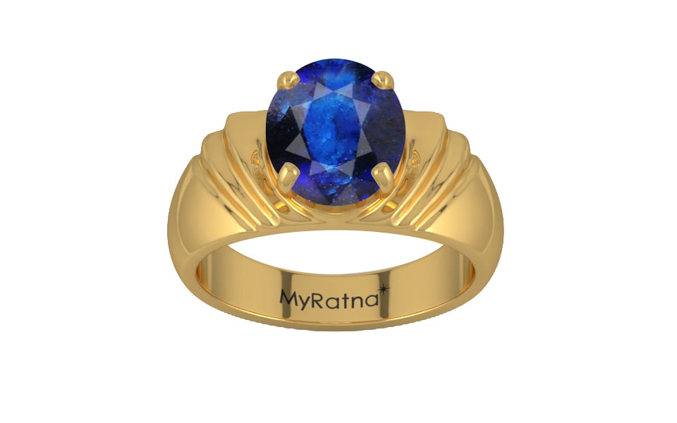 Gold Thailand Blue Sapphire Ring Rare Quality (R4)