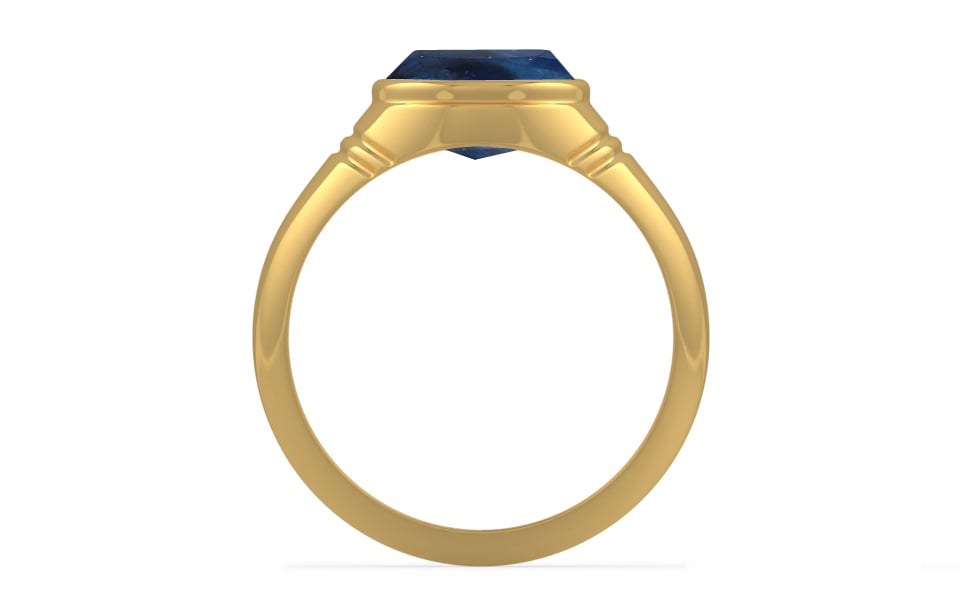 Gold Thailand Blue Sapphire Ring Rare Quality (R7)