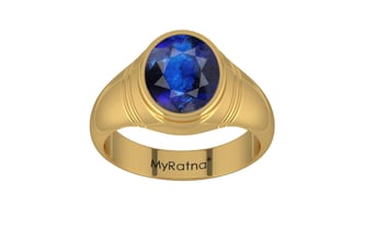 Gold Thailand Blue Sapphire Ring Rare Quality (R7)