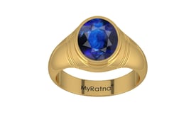 Gold Thailand Blue Sapphire Ring Rare Quality (R7)