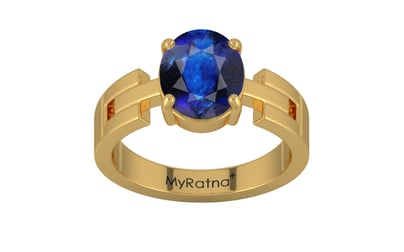 Gold Thailand Blue Sapphire Ring Rare Quality (R8)