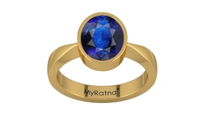Gold Thailand Blue Sapphire Ring Rare Quality (R9)