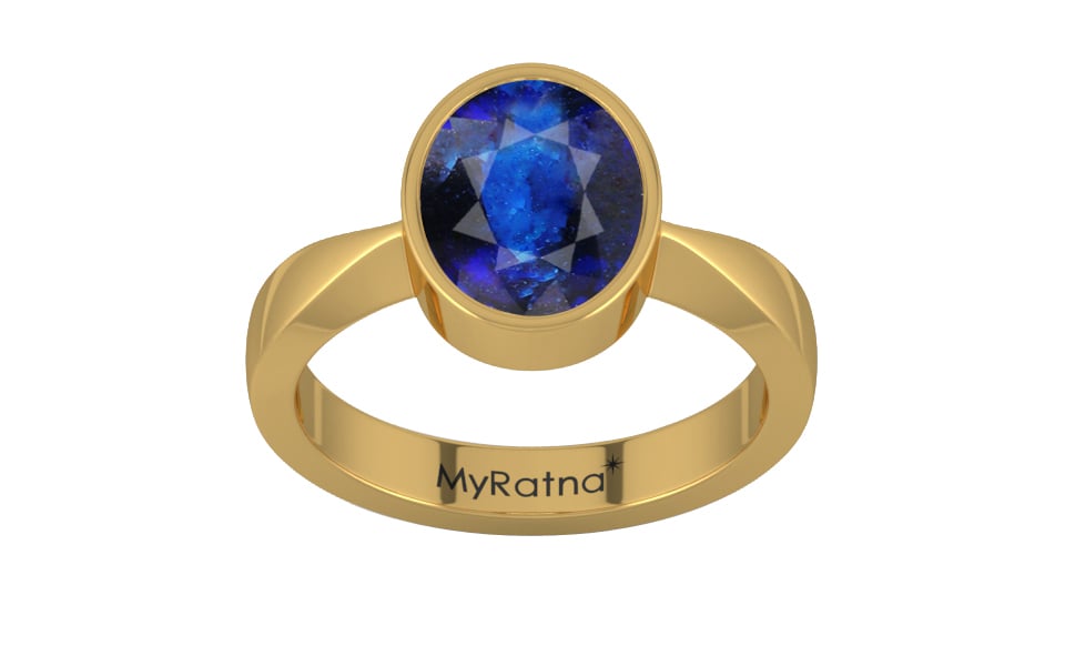 Gold Thailand Blue Sapphire Ring Rare Quality (R9)