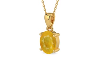 Gold Thailand Yellow Sapphire Pendant Fine Quality (P10)