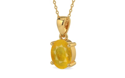 Gold Thailand Yellow Sapphire Pendant Fine Quality (P10)