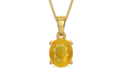 Gold Thailand Yellow Sapphire Pendant Fine Quality (P10)