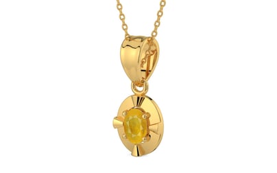 Gold Thailand Yellow Sapphire Pendant Fine Quality (P11)