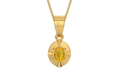 Gold Thailand Yellow Sapphire Pendant Fine Quality (P11)