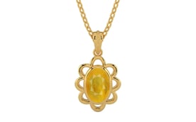 Gold Thailand Yellow Sapphire Pendant Fine Quality (P3)