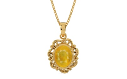 Gold Thailand Yellow Sapphire Pendant Fine Quality (P5)