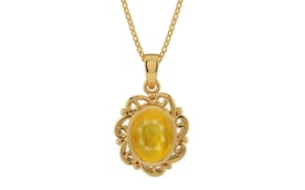 Gold Thailand Yellow Sapphire Pendant Fine Quality (P5)