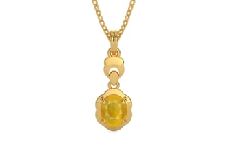 Gold Thailand Yellow Sapphire Pendant Fine Quality (P6)