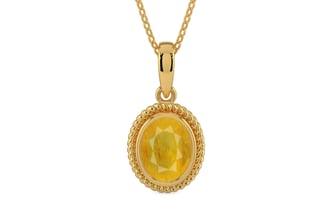 Gold Thailand Yellow Sapphire Pendant Fine Quality (P7)