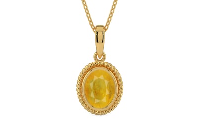 Gold Thailand Yellow Sapphire Pendant Fine Quality (P7)