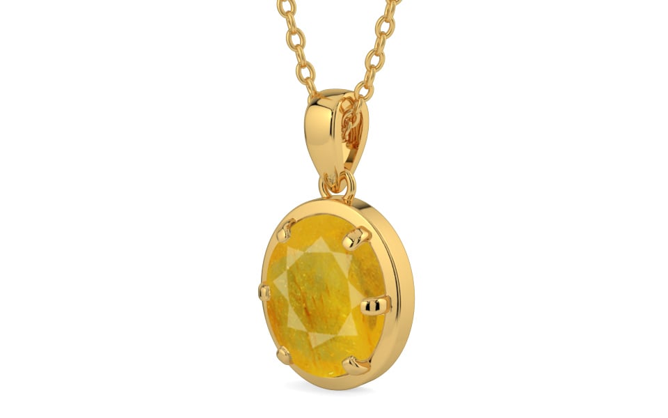 Gold Thailand Yellow Sapphire Pendant Fine Quality (P8)