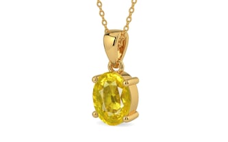 Gold Thailand Yellow Sapphire Pendant Limited Quality (P10)