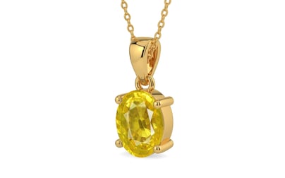 Gold Thailand Yellow Sapphire Pendant Limited Quality (P10)