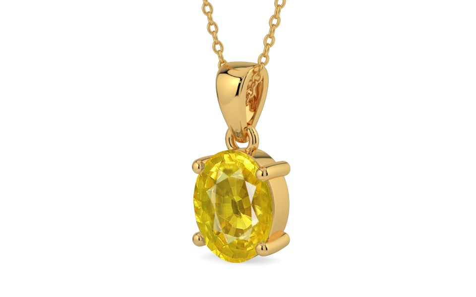 Gold Thailand Yellow Sapphire Pendant Limited Quality (P10)