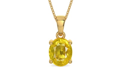 Gold Thailand Yellow Sapphire Pendant Limited Quality (P10)