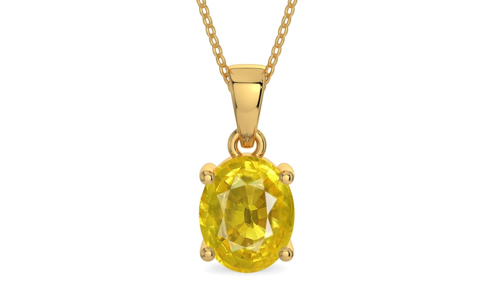 Gold Thailand Yellow Sapphire Pendant Limited Quality (P10)