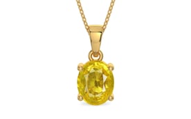 Gold Thailand Yellow Sapphire Pendant Limited Quality (P10)
