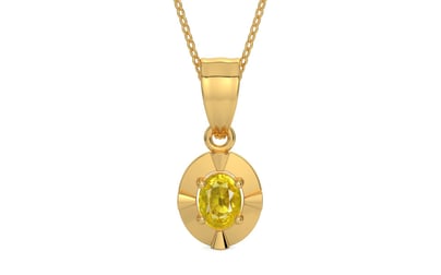 Gold Thailand Yellow Sapphire Pendant Limited Quality (P11)