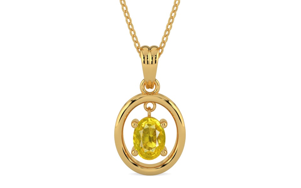 Gold Thailand Yellow Sapphire Pendant Limited Quality (P2)