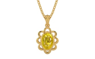 Gold Thailand Yellow Sapphire Pendant Limited Quality (P3)