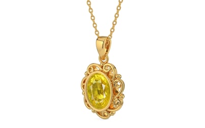 Gold Thailand Yellow Sapphire Pendant Limited Quality (P5)