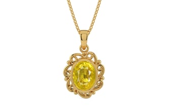 Gold Thailand Yellow Sapphire Pendant Limited Quality (P5)
