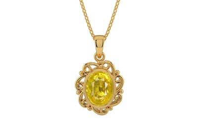 Gold Thailand Yellow Sapphire Pendant Limited Quality (P5)